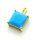 Brass Micro Pave Cubic Zirconia Pendants,Square,Plated Gold,Sky Blue,11mm,Hole:1.5mm,about 1.9g/pc,5 pcs/package,XFPC05393avja-L017
