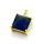 Brass Micro Pave Cubic Zirconia Pendants,Square,Plated Gold,Royal Blue,11mm,Hole:1.5mm,about 1.9g/pc,5 pcs/package,XFPC05397avja-L017