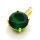 Brass Micro Pave Cubic Zirconia Pendants,Flat Round,Plated Gold,Dark Green,10mm,Hole:1.5mm,about 1.6g/pc,5 pcs/package,XFPC05412avja-L017