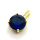 Brass Micro Pave Cubic Zirconia Pendants,Flat Round,Plated Gold,Royal Blue,10mm,Hole:1.5mm,about 1.6g/pc,5 pcs/package,XFPC05414avja-L017