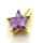 Brass Micro Pave Cubic Zirconia Pendants,Star,Plated Gold,Purple,12mm,Hole:1.5mm,about 1.5g/pc,5 pcs/package,XFPC05431avja-L017