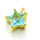 Brass Micro Pave Cubic Zirconia Pendants,Star,Plated Gold,Light Blue,12mm,Hole:1.5mm,about 1.5g/pc,5 pcs/package,XFPC05443avja-L017