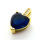Brass Micro Pave Cubic Zirconia Pendants,Heart,Plated Gold,Royal Blue,10mm,Hole:1.5mm,about 1.7g/pc,5 pcs/package,XFPC05452avja-L017