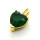Brass Micro Pave Cubic Zirconia Pendants,Heart,Plated Gold,Dark Green,10mm,Hole:1.5mm,about 1.7g/pc,5 pcs/package,XFPC05454avja-L017