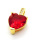 Brass Micro Pave Cubic Zirconia Pendants,Heart,Plated Gold,Red,10mm,Hole:1.5mm,about 1.6g/pc,5 pcs/package,XFPC05460avja-L017