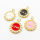 Brass Plastic Imitation Pearls Enamel Pendants,Round,with Word Love,Plated Gold,Mixed Color,Hole:2mm,18mm,about 2.5g/pc,5 pcs/package,XFPC05483baka-L024