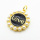 Brass Plastic Imitation Pearls Enamel Pendants,Round,with Word Love,Plated Gold,Black,Hole:2mm,18mm,about 2.5g/pc,5 pcs/package,XFPC05487baka-L024