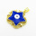 Brass Enamel Pendants,Star and Eye,Plated Gold,Royal Blue,Hole:2mm,20mm,about 3.6g/pc,5 pcs/package,XFPC05492aajl-L024