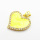 Brass Micro Pave Cubic Zirconia Enamel Pendants,Heart,Plated Gold,Turmeric,Hole:2mm,18x20mm,about 2.5g/pc,5 pcs/package,XFPC05507aajl-L024