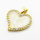 Brass Micro Pave Cubic Zirconia Enamel Pendants,Heart,Plated Gold,White,Hole:2mm,18x20mm,about 2.5g/pc,5 pcs/package,XFPC05511aajl-L024