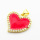 Brass Micro Pave Cubic Zirconia Enamel Pendants,Heart,Plated Gold,Red,Hole:2mm,18x20mm,about 2.5g/pc,5 pcs/package,XFPC05513aajl-L024