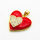 Brass Micro Pave Cubic Zirconia Enamel Pendants,Heart,Plated Gold,Red,Hole:2mm,20mm,about 3g/pc,5 pcs/package,XFPC05516aajl-L024