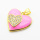 Brass Micro Pave Cubic Zirconia Enamel Pendants,Heart,Plated Gold,Pink,Hole:2mm,20mm,about 3g/pc,5 pcs/package,XFPC05522aajl-L024