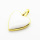 Brass Enamel Pendants,Heart,Plated Gold,White,Hole:2mm,14mm,about 1.6g/pc,5 pcs/package,XFPC05527vail-L024