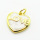 Brass Enamel Pendants,Heart,with Word Love,Plated Gold,White,Hole:2mm,13x14mm,about 1.7g/pc,5 pcs/package,XFPC05532vail-L024