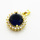 Brass Micro Pave Cubic Zirconia Pendants,Nearly Round,Plated Gold,Royal Blue,Hole:2mm,14mm,about 2g/pc,5 pcs/package,XFPC05620aajl-L024