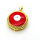 Brass Enamel Pendants,Round,Devil's Eye,Plated Gold,Red,20mm,Hole:2mm,about 4.1g/pc,5 pcs/package,XFPC05627avja-L024