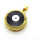 Brass Enamel Pendants,Round,Devil's Eye,Plated Gold,Black,20mm,Hole:2mm,about 4.1g/pc,5 pcs/package,XFPC05629avja-L024