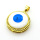 Brass Enamel Pendants,Round,Devil's Eye,Plated Gold,White,20mm,Hole:2mm,about 4.1g/pc,5 pcs/package,XFPC05635avja-L024