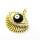 Brass Micro Pave Cubic Zirconia Pendants,with Enamel,Devil's Eye,Plated Gold,Black,18x24mm,Hole:2mm,about 3.7g/pc,5 pcs/package,XFPC05655aajl-L024