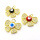Brass Micro Pave Cubic Zirconia Pendants,with Enamel,Butterfly,Devil's Eye,Plated Gold,Mixed Color,18x25mm,Hole:2mm,about 4.3g/pc,5 pcs/package,XFPC05666baka-L024