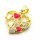 Brass Micro Pave Cubic Zirconia Pendants,with Enamel,Heart,Plated Gold,Rose Red,20mm,Hole:2mm,about 1.5g/pc,5 pcs/package,XFPC05683aajl-L024