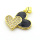 Brass Micro Pave Cubic Zirconia Pendants,with Enamel,Heart,Plated Gold,Black,18x16mm,Hole:2mm,about 2.3g/pc,5 pcs/package,XFPC05701aajl-L024