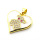 Brass Micro Pave Cubic Zirconia Pendants,with Enamel,Heart,Bear,Plated Gold,White,18x20mm,Hole:2mm,about 2.4g/pc,5 pcs/package,XFPC05708aajl-L024