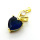 Brass Cubic Zirconia Pendants,Heart,Plated Gold,Royal Blue,18x10mm,Hole:2mm,about 2.3g/pc,5 pcs/package,XFPC05727aaio-L024