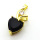 Brass Cubic Zirconia Pendants,Heart,Plated Gold,Black,18x10mm,Hole:2mm,about 2.3g/pc,5 pcs/package,XFPC05729aaio-L024