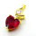 Brass Cubic Zirconia Pendants,Heart,Plated Gold,Red,18x10mm,Hole:2mm,about 2.3g/pc,5 pcs/package,XFPC05733aaio-L024