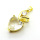 Brass Cubic Zirconia Pendants,Heart,Plated Gold,White,18x10mm,Hole:2mm,about 2.3g/pc,5 pcs/package,XFPC05737aaio-L024