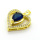 Brass Micro Pave Cubic Zirconia Pendants,Heart,Plated Gold,Royal Blue,18mm,Hole:2mm,about 2.9g/pc,5 pcs/package,XFPC05744aajl-L024