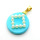 Brass Shell Beads Pendants,with Plastic Imitation Pearls,Round,Diamond,Plated Gold,Sky Blue,18mm,Hole:2mm,about 2.1g/pc,5 pcs/package,XFPC05755aajl-L024