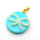 Brass Shell Beads Pendants,with Plastic Imitation Pearls,Round,Bow Tie,Plated Gold,Sky Blue,18mm,Hole:2mm,about 2.3g/pc,5 pcs/package,XFPC05759aajl-L024