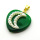 Brass Shell Beads Pendants,with Plastic Imitation Pearls,Heart,Moon,Plated Gold,Dark Green,20mm,Hole:2mm,about 2.7g/pc,5 pcs/package,XFPC05777aajl-L024