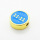 Brass Enamel Slide Charms,Round,Plated Gold,Sky Blue,10mm,Hole:2mm,about 1.1g/pc,5 pcs/package,XFF01084vail-L017
