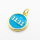 Brass Enamel Pendants,Round,Plated Gold,Sky Blue,14mm,Hole:2mm,about 1.9g/pc,5 pcs/package,XFF05856vail-L017