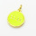 Brass Enamel Pendants,Round,Plated Gold,Ginger,14mm,Hole:2mm,about 1.9g/pc,5 pcs/package,XFF05862vail-L017