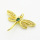 Brass Micro Pave Cubic Zirconia Pendants,Dragonfly,Plated Gold,Green,22x32mm,Hole:2mm,about 2.5g/pc,5 pcs/package,XFF05869baka-L017