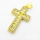 Brass Micro Pave Cubic Zirconia Pendants,Cross,Plated Gold,Light Yellow,24x16mm,Hole:2mm,about 2.5g/pc,5 pcs/package,XFF05886ablb-L017