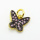 Brass Micro Pave Cubic Zirconia Pendants,Butterfly,Plated Gold & Black,Pink,10x11mm,Hole:2mm,about 0.7g/pc,5 pcs/package,XFF05897avja-L017