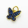 Brass Micro Pave Cubic Zirconia Pendants,Butterfly,Plated Gold & Black,Royal Blue,10x11mm,Hole:2mm,about 0.7g/pc,5 pcs/package,XFF05899avja-L017