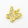 Brass Micro Pave Cubic Zirconia Pendants,Butterfly,Plated Gold,White,10x11mm,Hole:2mm,about 0.7g/pc,5 pcs/package,XFF05901avja-L017