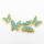 Brass Micro Pave Cubic Zirconia Links Connectors,Butterfly,Plated Gold,Sea Blue,18x42mm,Hole:2mm,about 3g/pc,5 pcs/package,XFL02368bbov-L017