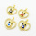 Brass Micro Pave Cubic Zirconia Pendants,with Enamel,Heart,Owl,Plated Gold,Mixed Color,18x20mm,Hole:2mm,about 2.1g/pc,5 pcs/package,XFPC06259avja-L024