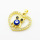 Brass Micro Pave Cubic Zirconia Pendants,with Enamel,Heart,Owl,Plated Gold,Royal Blue,18x20mm,Hole:2mm,about 2.1g/pc,5 pcs/package,XFPC06260avja-L024