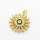 Brass Micro Pave Cubic Zirconia Pendants,with Enamel,Devil's Eye,Plated Gold,Black,18mm,Hole:2mm,about 2.8g/pc,5 pcs/package,XFPC06280avja-L024