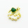 Brass Cubic Zirconia Pendants,with Plastic Imitation Pearls,Heart,Love,Plated Gold,Drad Green,20mm,Hole:2mm,about 3g/pc,5 pcs/package,XFPC06287aajl-L024