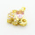 Brass Cubic Zirconia Pendants,with Plastic Imitation Pearls,Elephant,Plated Gold,Pink,15x20mm,Hole:2mm,about 2.8g/pc,5 pcs/package,XFPC06296aajl-L024